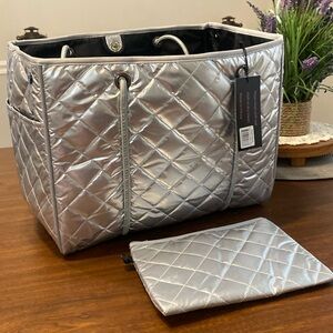 HAUTE SHORE Greyson Shine Quilted Tote Bag